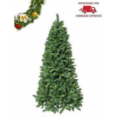 Albero di Natale artificiale abete pino Royal slim a foglia verde con rami foltissimi