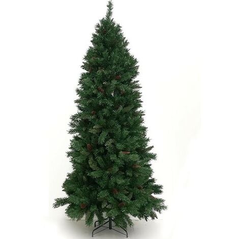 Albero di Natale artificiale innevato Toscana slim verde H 210 cm