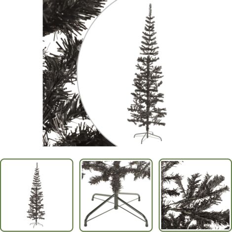 Albero di natale sottile -  Albero di Natale Sottile Nero 240 cm