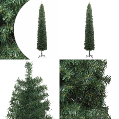 Albero di Natale Sottile con Base 300 cm in PVC - Albero di Natale sottile - Albero di Natale artificiale