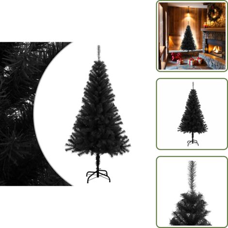 Albero di natale sottile - vidaXL Albero di Natale Artificiale Sottile con Base Nero 150 cm PVC - Albero di natale esterno