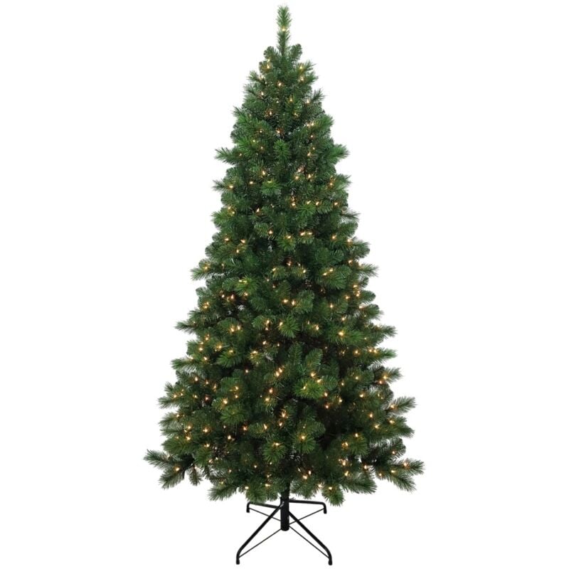 Eurobrico - albero di natale 'stella' con 250 luci a led integrate bianco caldo, 180 cm