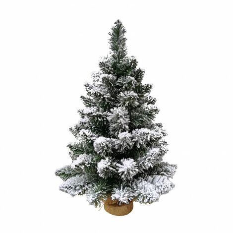 Albero di Natale TIMMY INNEVATO mini piccolo pinetto PVC con base yuta effetto reale salva spazio - H90 cm