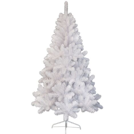 Albero di Natale tutto bianco 180 cm folto 550 rami apertura rapida ad ombrello pvc ignifugo artificiale