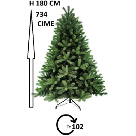 Albero di Natale Verde misto pe pvc  apertura rapida ad ombrello cm 180-210-240 folto pieno elegante - MISURA: 180 CM