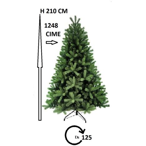 Albero di Natale Verde misto pe pvc apertura rapida ad ombrello cm 180-210-240 folto pieno elegante - MISURA: 210 CM