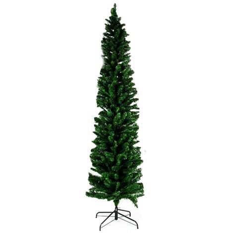 Albero di natale stretto in PE + PVC cm 150h verde CERNERA SLIM