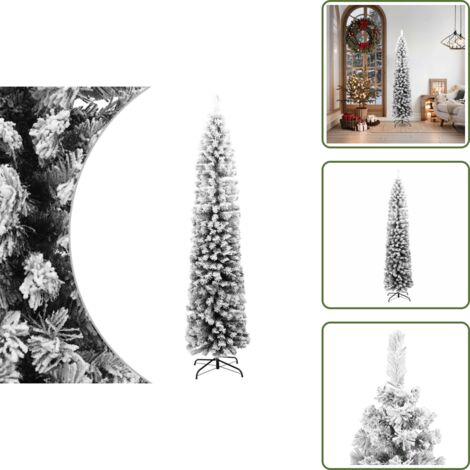 Albero di natale verde - vidaXL Albero di Natale Artificiale con Neve Fioccata Verde 180 cm PVC - Albero di natale esterno
