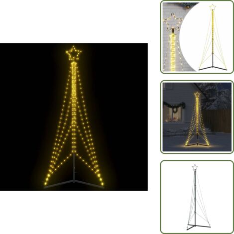 Albero di Natale - vidaXL Albero di Natale a LED 483 LED Bianco Caldo 240 cm - Decorazioni natalizie