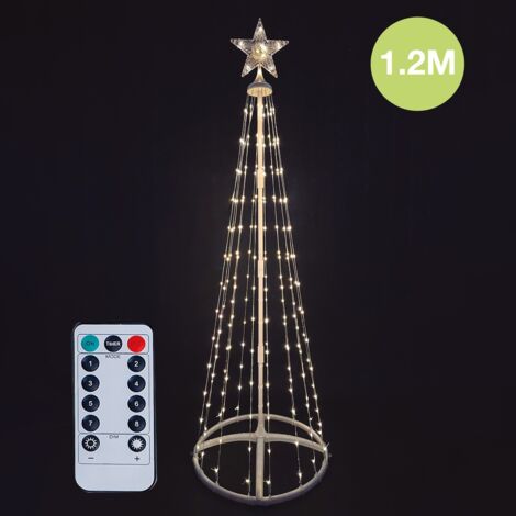 Albero LED Isoka 1.2M 8 funzioni con telecomando Luce calda IP44