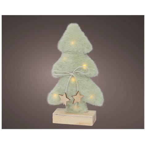 Albero Lgn effetti neve verde c/LED 5x14x24,5cm