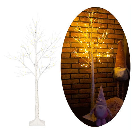 Albero luminoso 120 cm betulla LED decorazione natalizia