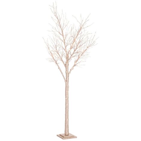 Albero luminoso "Timber Cha" Champagne, Ramo con led a Luce Calda decorazione da Interno h 210 cm -160 cm