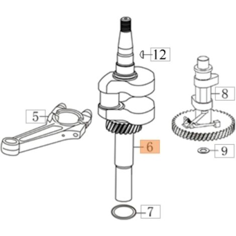 Albero motore tagliaerba G44PK G44TK G48TK COMFORT ORIGINALE OLEOMAC L66151999