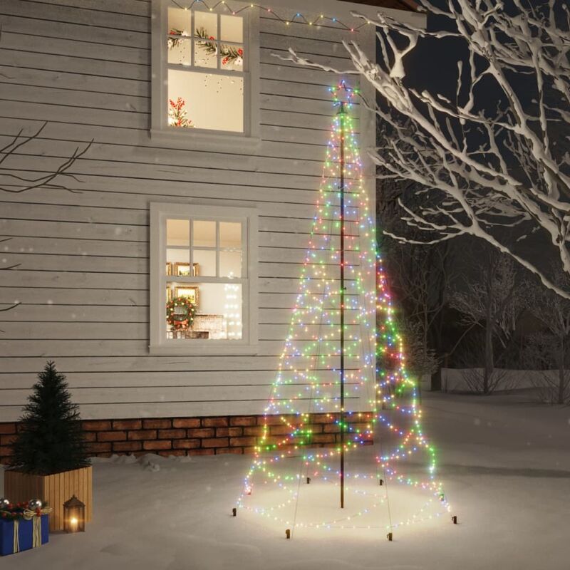 Albero di Natale con Palo in Metallo 500 led