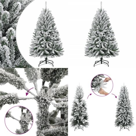 Albero Natale Artificiale Incernierato con Neve Fioccata 120 cm - Albero di Natale incernierato - Albero di Natale con neve