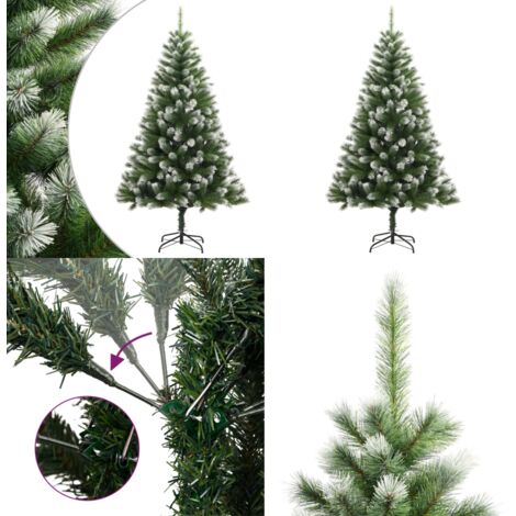 Albero Natale Artificiale Incernierato con Neve Fioccata 150 cm - Albero di Natale incernierato - Albero di Natale con neve