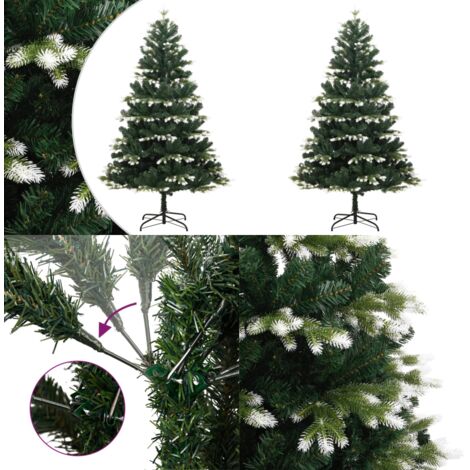 Albero Natale Artificiale Incernierato con Neve Fioccata 210 cm - Albero di Natale incernierato - Albero di Natale con neve