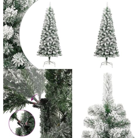 Albero Natale Artificiale Incernierato con Neve Fioccata 210 cm - Albero di Natale incernierato - Albero di Natale con neve