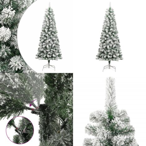 Albero Natale Artificiale Incernierato con Neve Fioccata 240 cm - Albero di Natale incernierato - Albero di Natale con neve