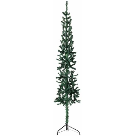 Albero Natale Artificiale Sottile a Metà Supporto Verde 150 cm