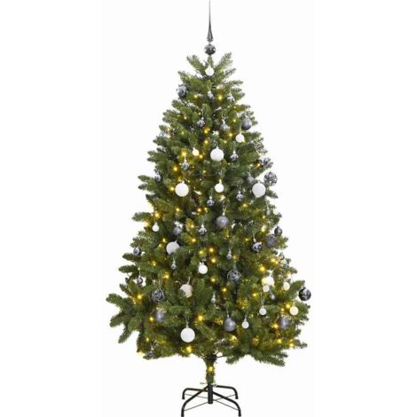 Albero Natale Incernierato con 300 LED e Palline 300 cm vidaXL