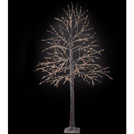 Albero Natale Luminoso 480 Led, Rami con Cristalli, Uso Intero Esterno - 2,10 Mt