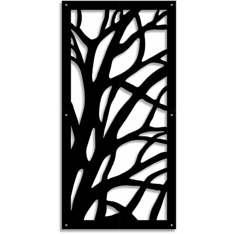 ALBERO - Pannello in PVC traforato - Parasole - Misura: 47x94 cm - Colore: nero