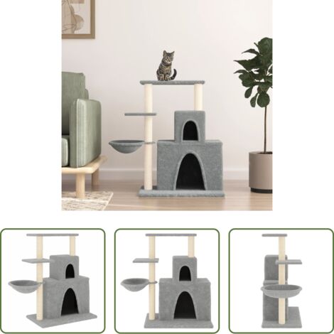 Albero per gatti con tiragraffi -  Albero per Gatti con Tiragraffi in Sisal Grigio Chiaro 83 cm