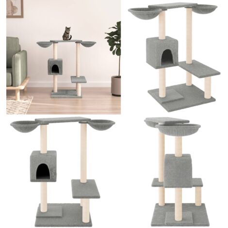 Albero per Gatti con Tiragraffi Grigio Chiaro 82 cm - Albero per gatti con tiragraffi - Albero per gatti grigio chiaro