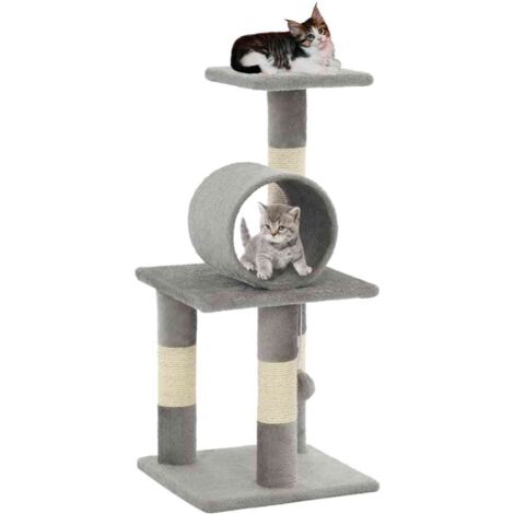 Albero per Gatti con Tiragraffi in Sisal 65 cm Grigio vidaXL