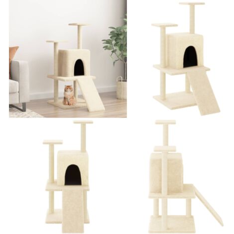 Albero per Gatti con Tiragraffi in Sisal Crema 110 cm - Albero per gatti con tiragraffi - Albero per gatti in sisal