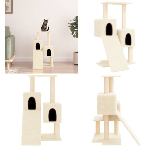 Albero per Gatti con Tiragraffi in Sisal Crema 82 cm - Albero per gatti con tiragraffi - Albero per gatti in sisal