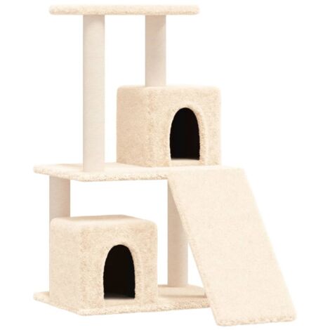 Albero per Gatti con Tiragraffi in Sisal Crema 82 cm vidaXL
