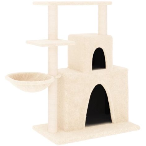 Albero per Gatti con Tiragraffi in Sisal Crema 83 cm vidaXL