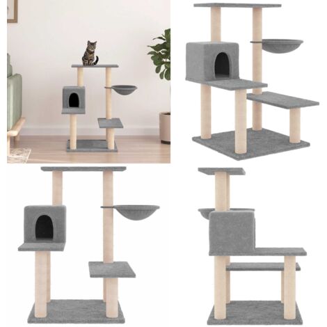 Albero per Gatti con Tiragraffi in Sisal Grigio Chiaro 82,5 cm - Albero per gatti con tiragraffi - Albero per gatti in sisal