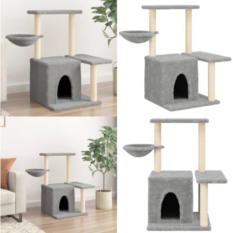 Albero per Gatti con Tiragraffi in Sisal Grigio Chiaro 83 cm - Albero per gatti con tiragraffi - Albero per gatti in sisal