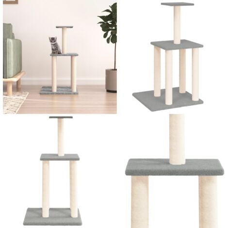 Albero per Gatti con Tiragraffi in Sisal Grigio Chiaro 85,5 cm - Albero per gatti con tiragraffi - Albero per gatti in sisal