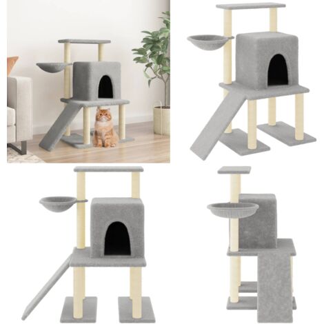 Albero per Gatti con Tiragraffi in Sisal Grigio Chiaro 96,5 cm - Albero per gatti con tiragraffi - Albero per gatti in sisal