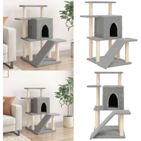 Albero per Gatti con Tiragraffi in Sisal Grigio Chiaro 97 cm - Albero per gatti con tiragraffi - Albero per gatti in sisal