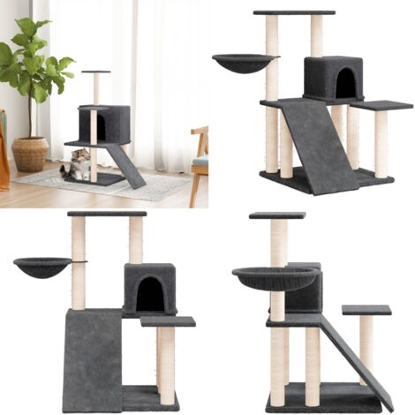 Albero per Gatti con Tiragraffi in Sisal Grigio Scuro 82 cm - Albero per gatti con tiragraffi - Albero per gatti in sisal