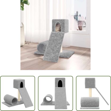 Albero per gatti in sisal -  Albero per Gatti con Tiragraffi in Sisal Grigio Chiaro 59 cm