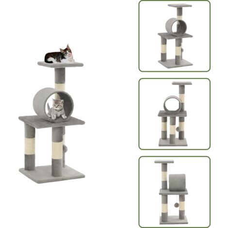 Albero per gatti per animali domestici - vidaXL Albero per Gatti con Tiragraffi in Sisal 65 cm Grigio - Albero per gatti per stretching