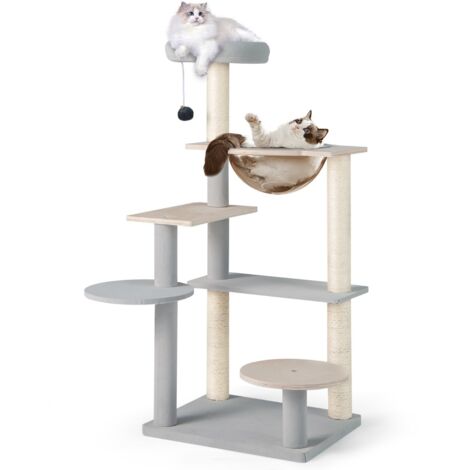 Albero per gatti più livelli piattaforma imbottita rimovibile centro attività interno alto 113cm
