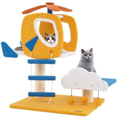Albero per gatti tema aviatorio interno centro attività gattini posatoio elicottero