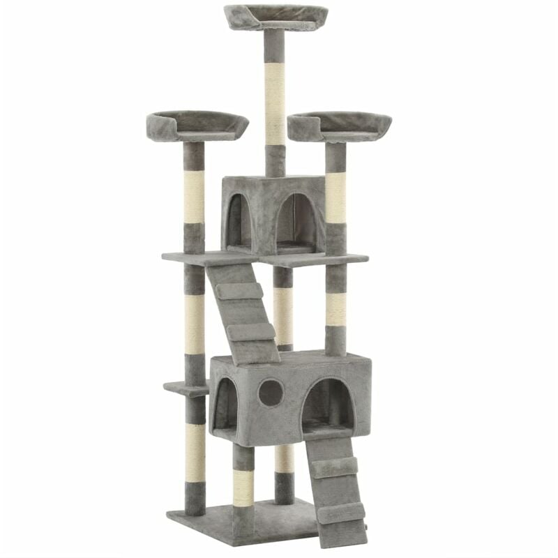 Vidaxl - Albero per Gatti con Tiragraffi in Sisal 170 cm Grigio Grigio