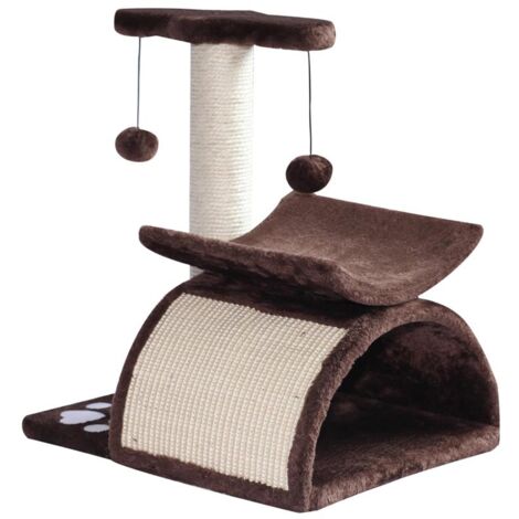 ALBERO PER GATTI TUNNEL IN SISAL MARRONE 40 X 30 X 43 CM