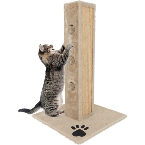 Albero per Gatto con Graffiatoio Cuccia Giocattolo Gatti Parco Giochi Tiragraffi in Sisal Naturale 80 x 45 x 45 cm Colore Beige Dixie