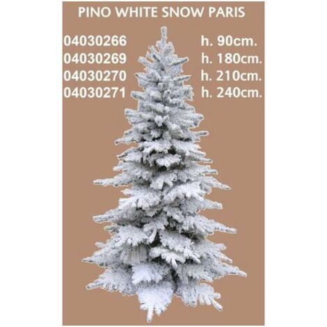 Albero pino di natale innevato 1394 rami - 210 cm - modello snow paris