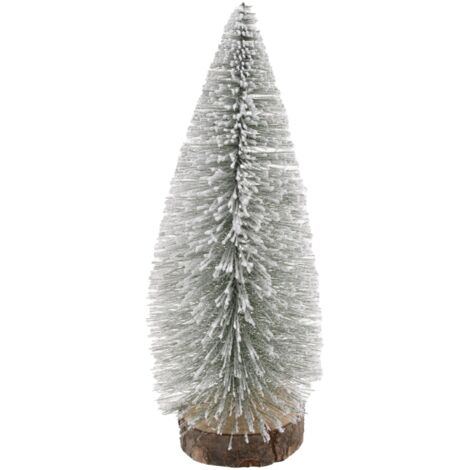 Albero su tronchetto alberello natalizio pino innevato Natalizio in PVC -13 cm